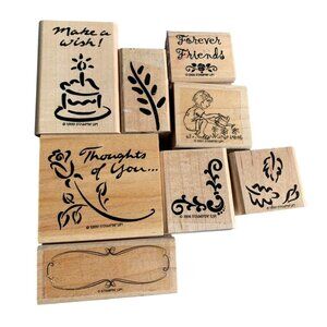 Stampin Up Rubber Stamp Set: Make A Wish Forever Friends & More